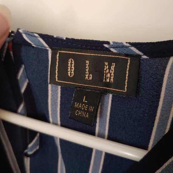 Blue Striped Wrap Top - Picture 4 of 6